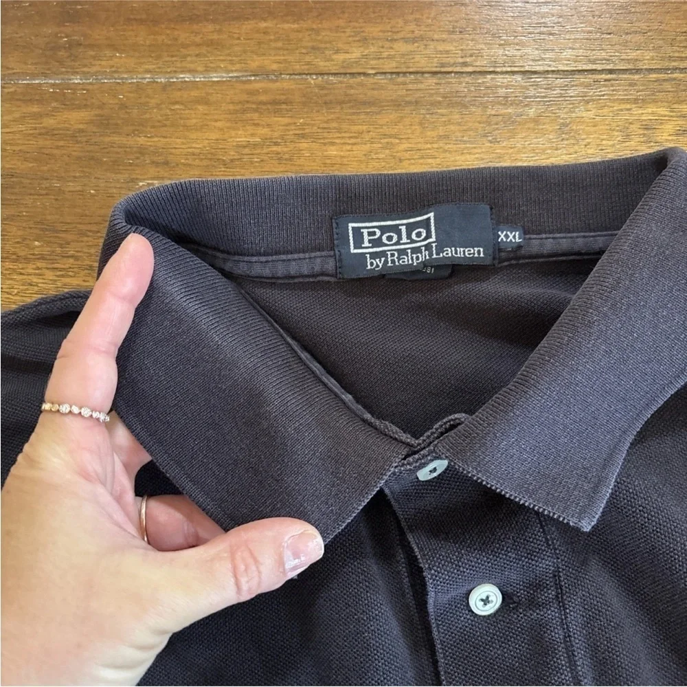 Polo Ralph Lauren Shirt Mens Sz 2XL Navy Blue Long Sleeve Polo Color Pony